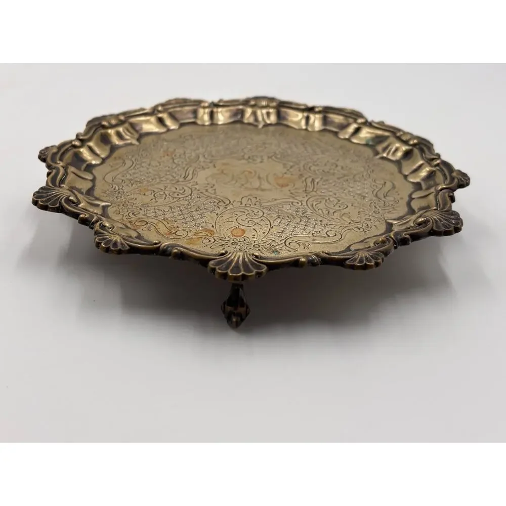 EPNS Silverplate Footed Salver Bailey Banks Biddle Engraved Waiter Tray